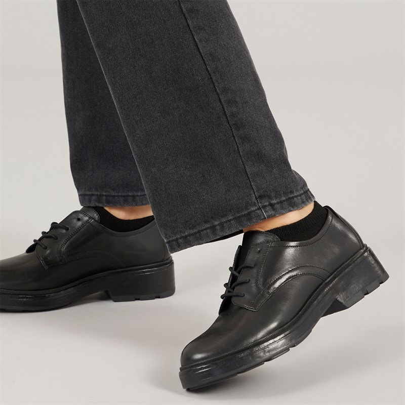 GEOX Dame Swelen Chunky Oxford Sko Sort
