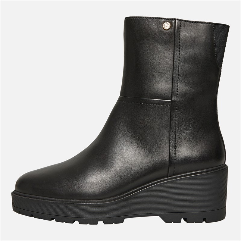 GEOX Dame Miereille Wedge Hæl Ankel Støvler Sort - Billede 2