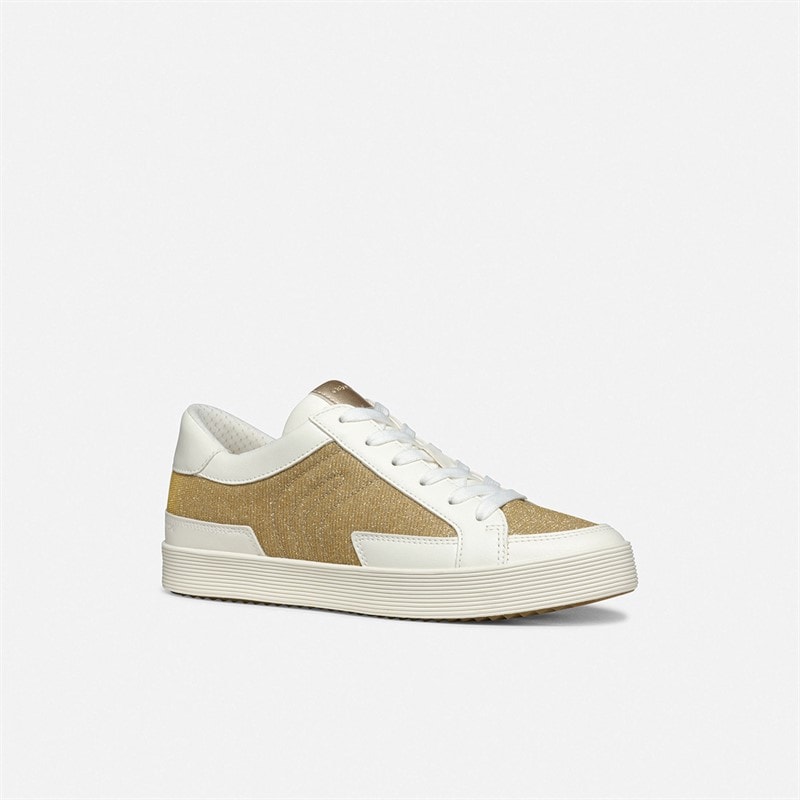GEOX Dame Blomiee Metallic Trænere Lys Guld/Off White Lt Gold/Off White - Billede 2