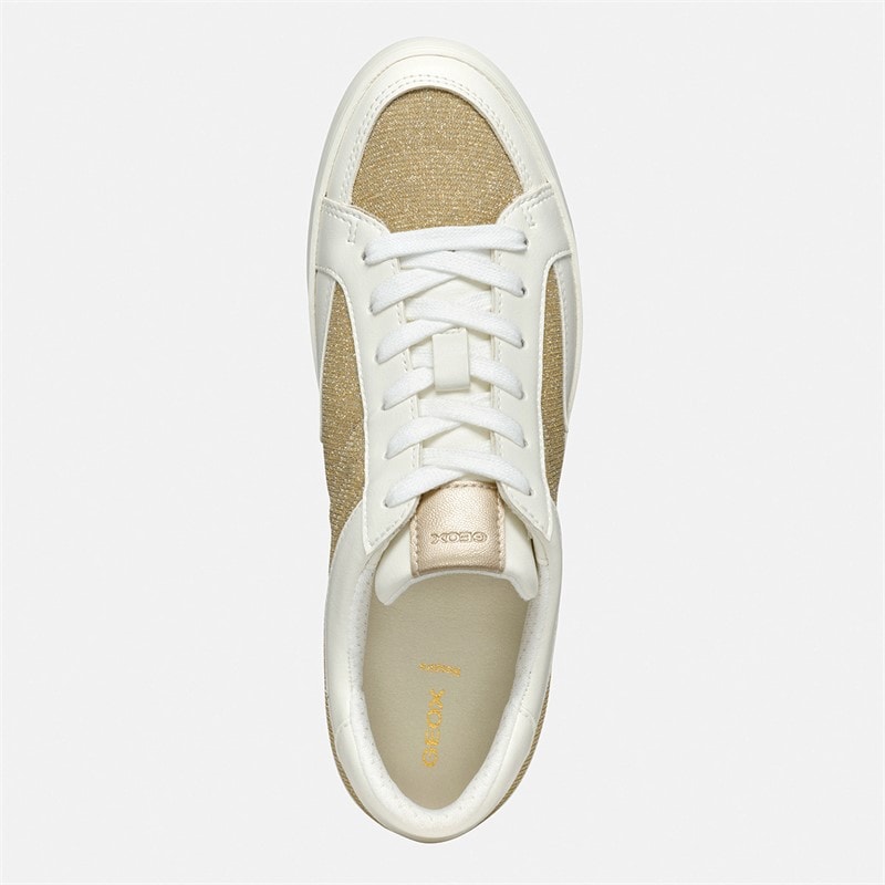 GEOX Dame Blomiee Metallic Trænere Lys Guld/Off White Lt Gold/Off White - Billede 4