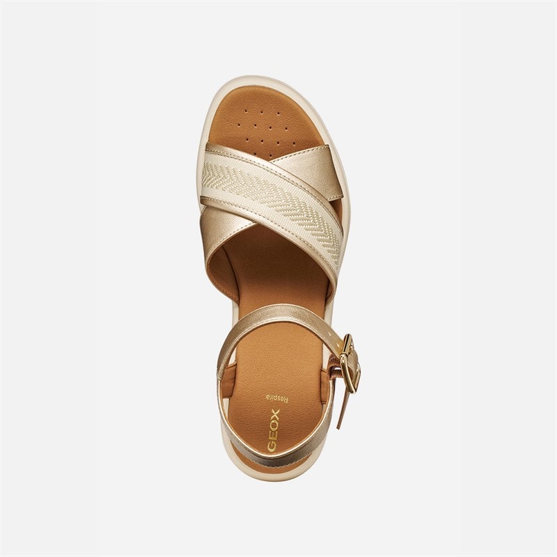 GEOX Dame Melciona Sandaler Lyse Guld/Papyrus Lt Gold/Papyrus - Billede 4