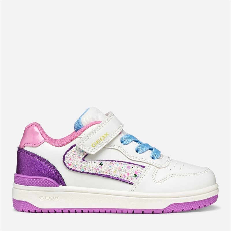 GEOX spædBørn Piger Washiba Træningssko Hvid/Mørk Lilla Hvid/Dk Purple