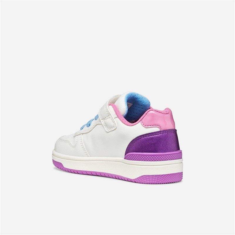 GEOX Junior Piger Washiba Træningssko Hvid/Mørk Lilla Hvid/Dk Purple - Billede 3