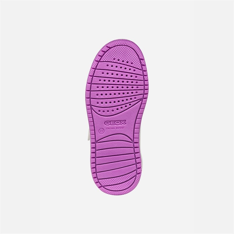 GEOX Junior Piger Washiba Træningssko Hvid/Mørk Lilla Hvid/Dk Purple - Billede 5