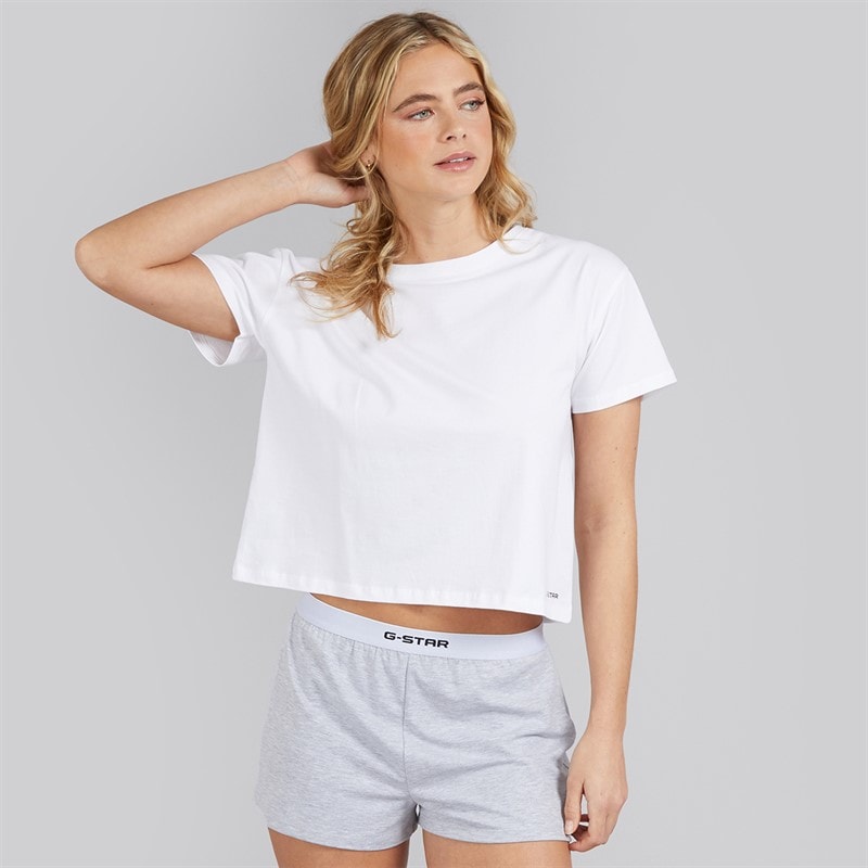 G-STAR Dame pyjamas sæt Bright White/Light Grey Marl