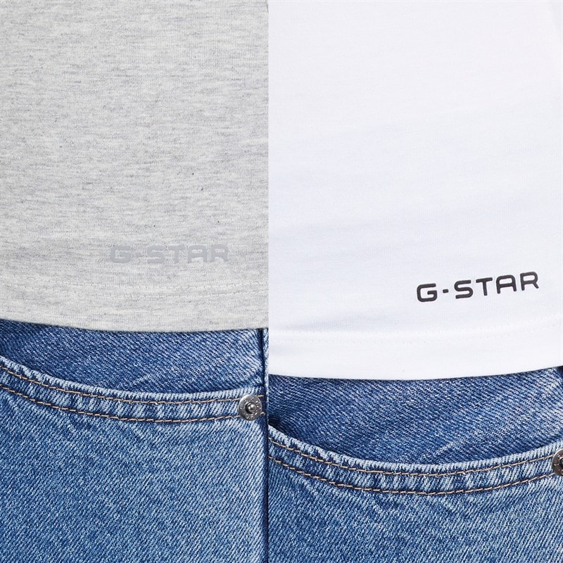 G-STAR Dame to pak vest Bright White/Light Grey Marl - Billede 3