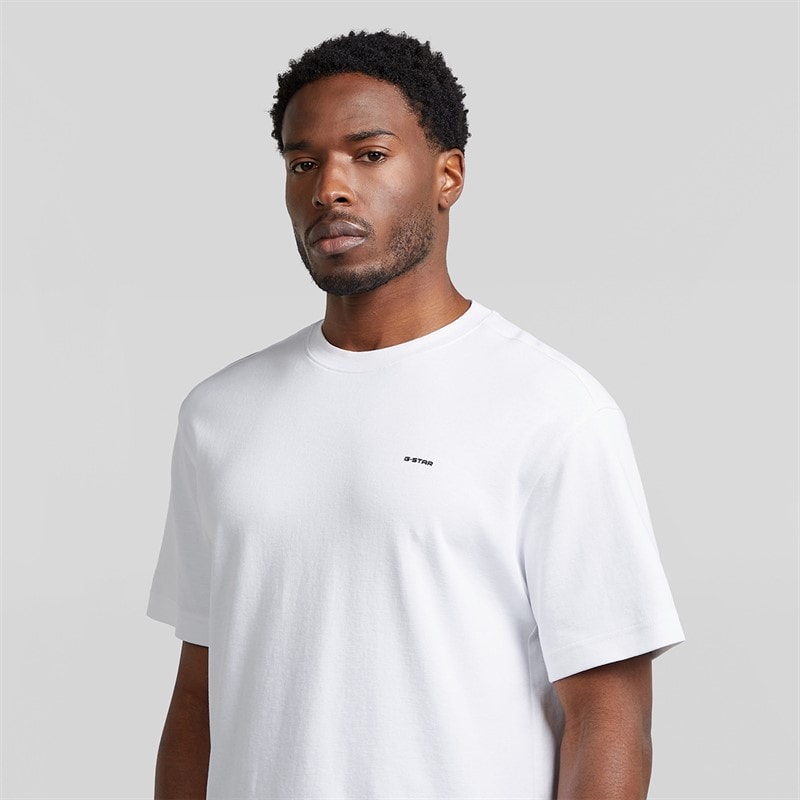 G-STAR Herre Bryst Logo T-shirt Hvid - Billede 3