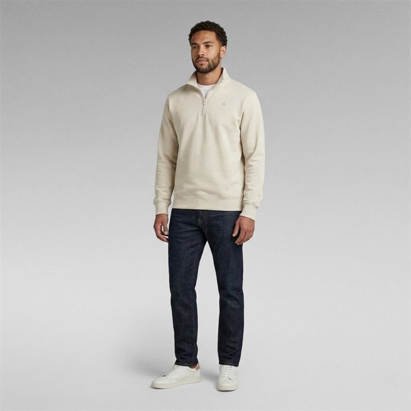 G-STAR Herre halv lynlås sweatshirt Ecru - Billede 3
