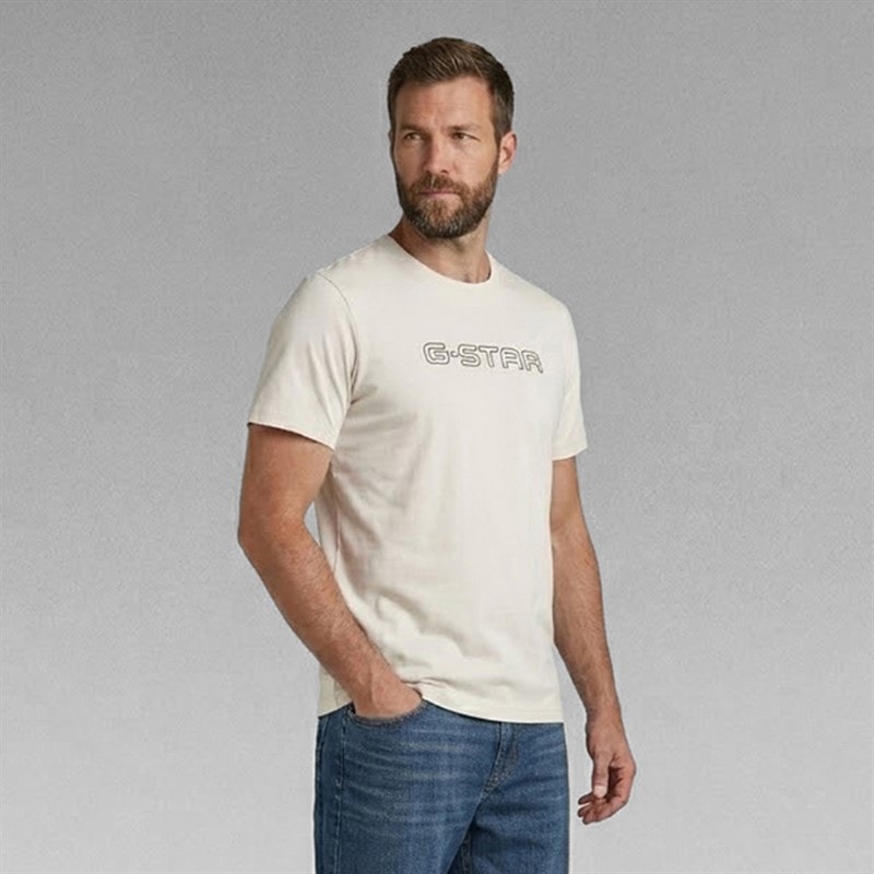 G-STAR Herre Slim T-shirt Whitebait