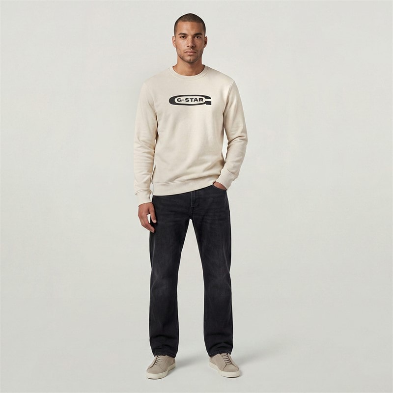G-STAR Herre Old Skool Sweatshirt Hvid - Billede 4