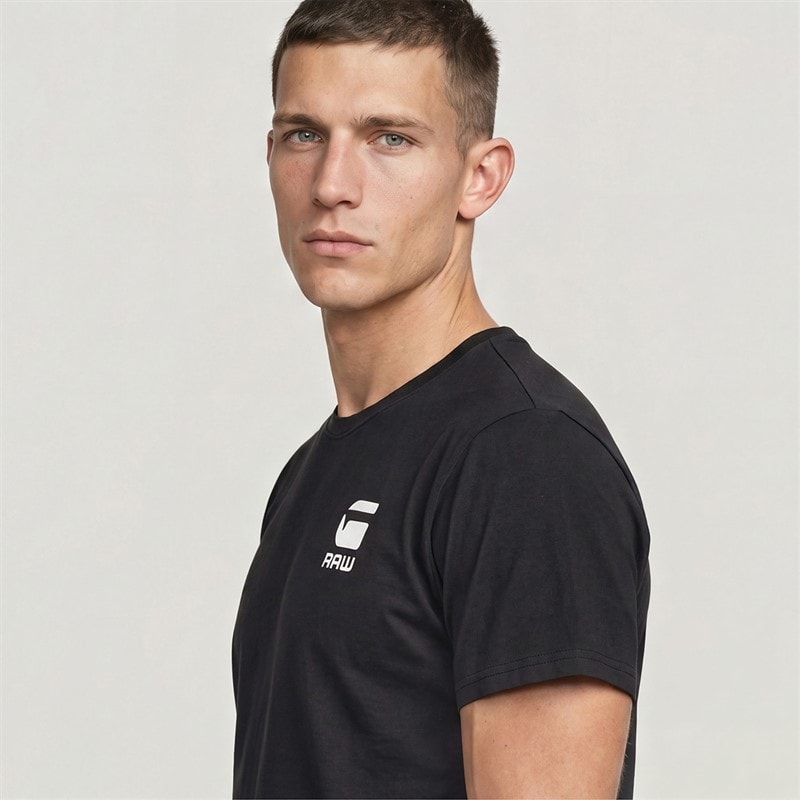 G-STAR Herre Logo Slim T Shirt Sort - Billede 3