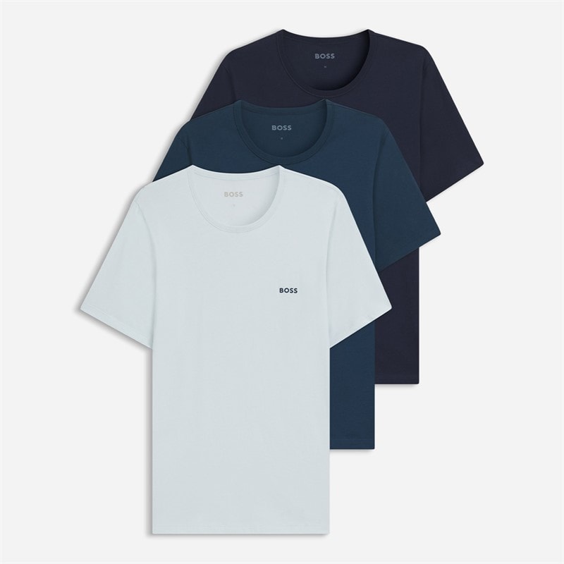 Hugo Boss BOSS Herre Tre Pak T-Shirts Blå/Blå/Blå - Billede 1