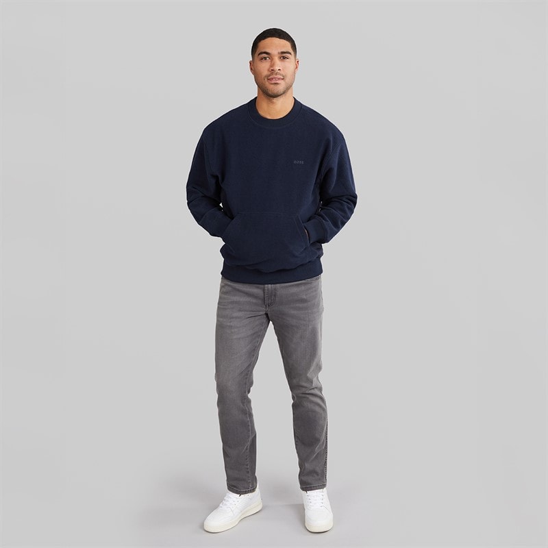 Hugo Boss Herre We Winterbrush Sweatshirt Dark Blue - Billede 4
