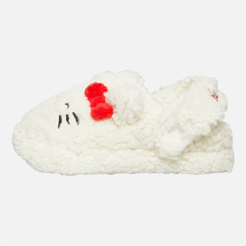 Hello Kitty Piger Hvide Borg Slippers Hvid/Rød - Billede 2