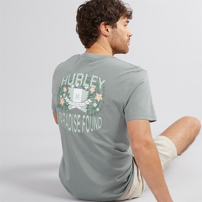 Hurley Herre Paradise Found Grafik T-shirt Grå / Blå - Billede 1