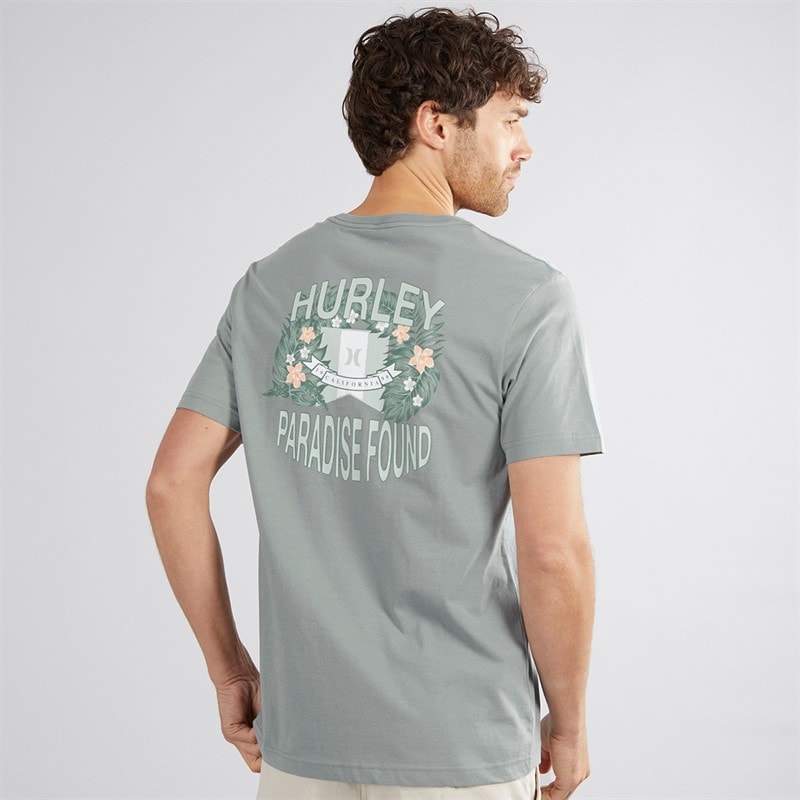 Hurley Herre Paradise Found Grafik T-shirt Grå / Blå - Billede 3
