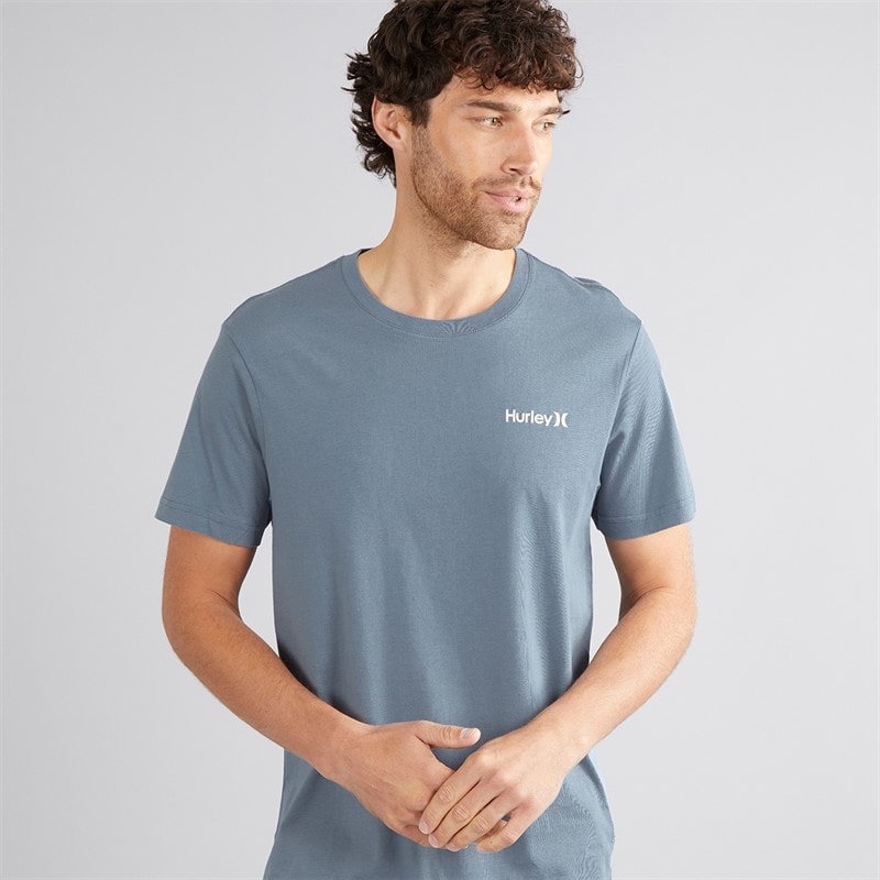 Hurley Herre O&O Grafik T-shirt Blå/Brun - Billede 1