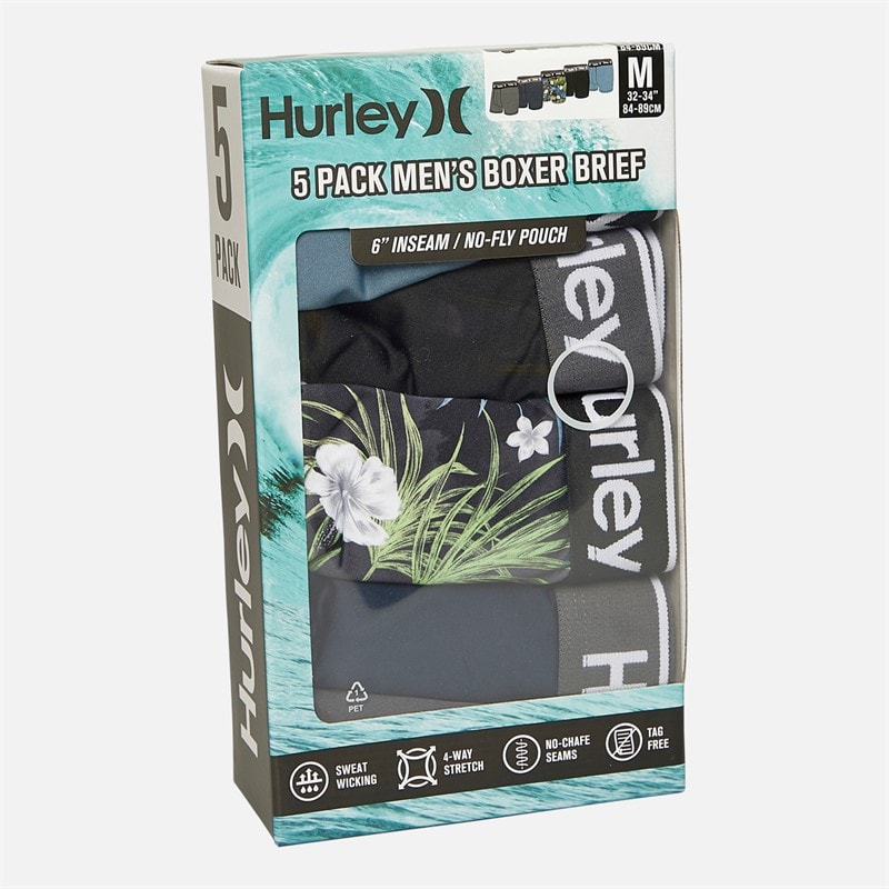 Hurley Herre Regrind Fem Pak Undertruser Sort / Blå - Billede 2