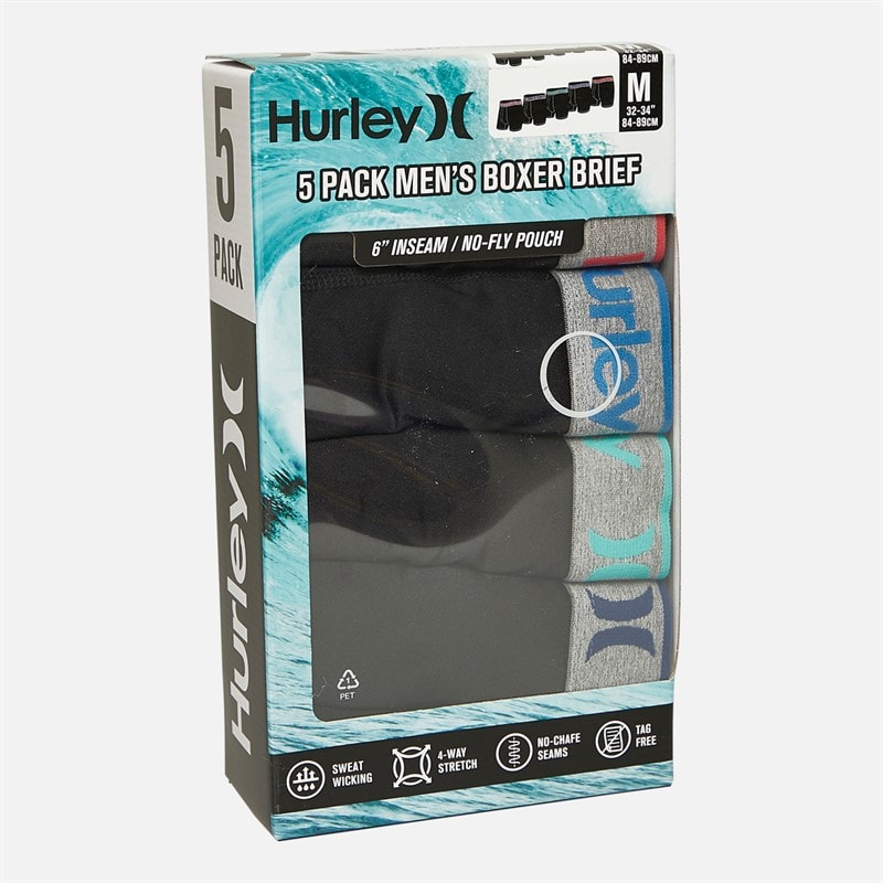 Hurley Herre Fem Pak Underbukser Sort / Lyse - Billede 2