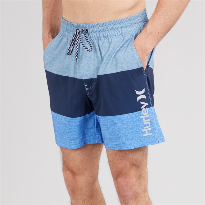Hurley Herre Farveblok Volley Svømme shorts Baby Blue