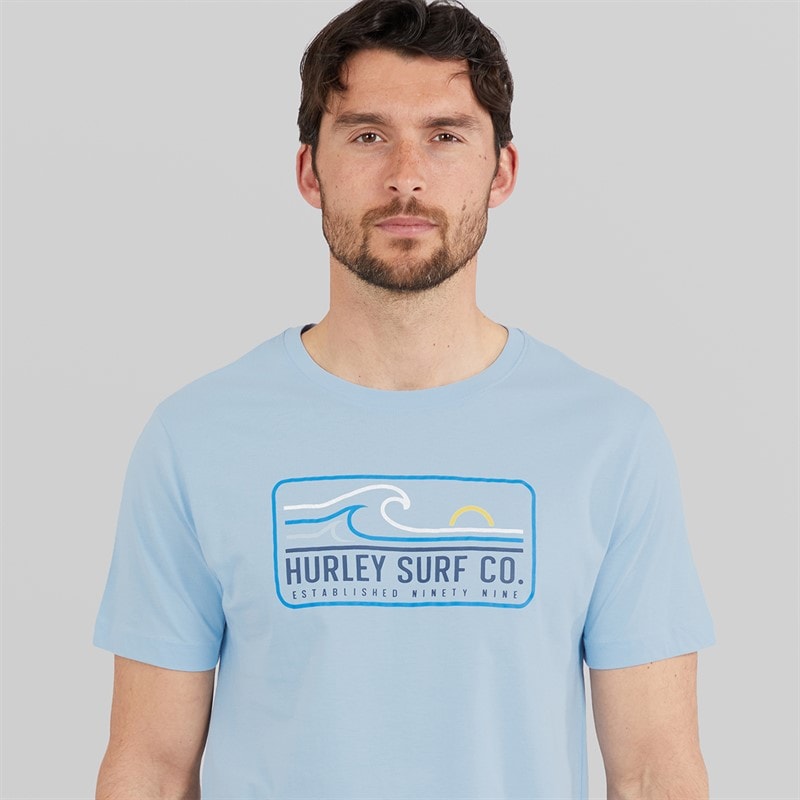 Hurley Herre Wave Grafisk T-shirt Baby Blue - Billede 3