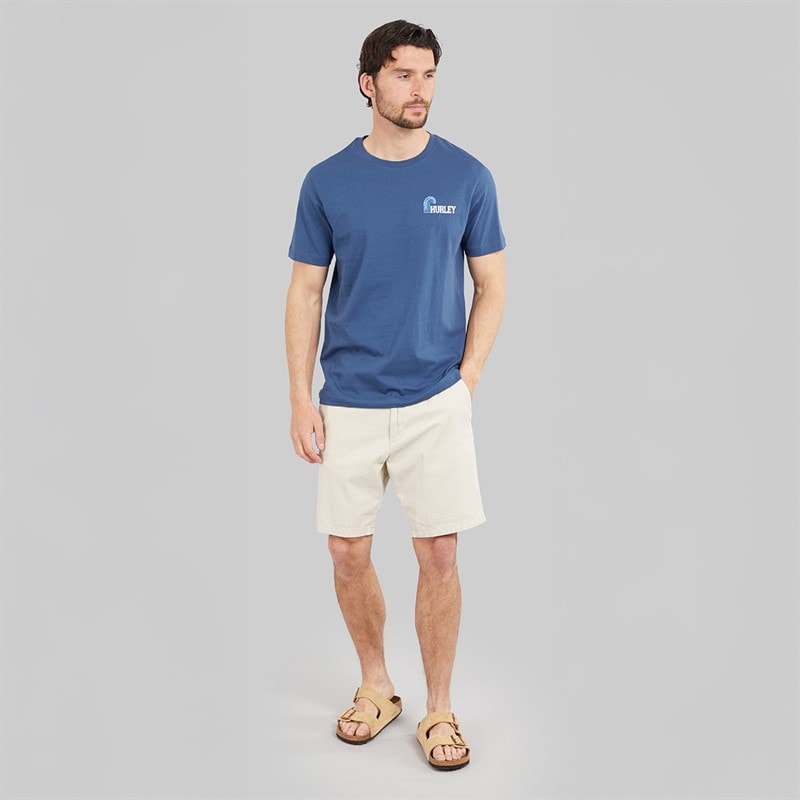 Hurley Herre Surf Bølge Grafisk T-shirt Industrial Blue - Billede 4
