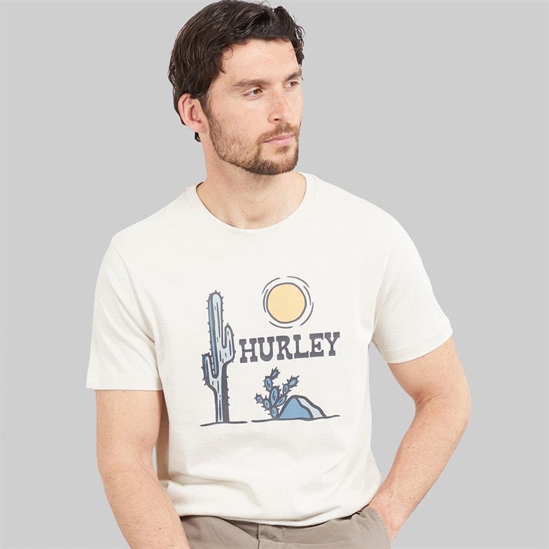 Hurley Herre Badlands Grafisk T-shirt Ivory - Billede 1