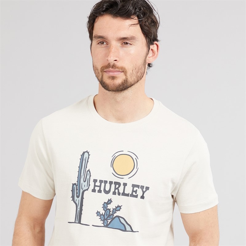 Hurley Herre Badlands Grafisk T-shirt Ivory - Billede 3
