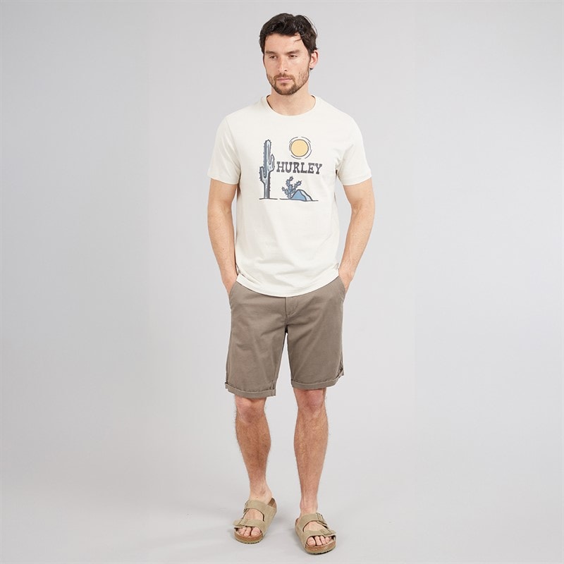 Hurley Herre Badlands Grafisk T-shirt Ivory - Billede 4