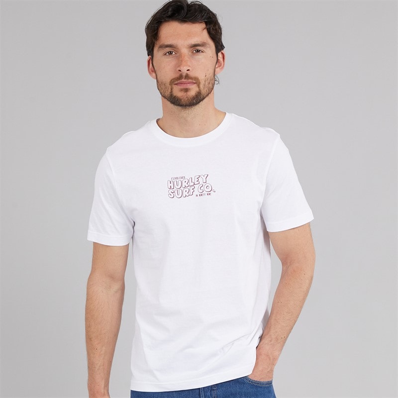 Hurley Herre Wild Rider Grafisk T-shirt White Traditional - Billede 2