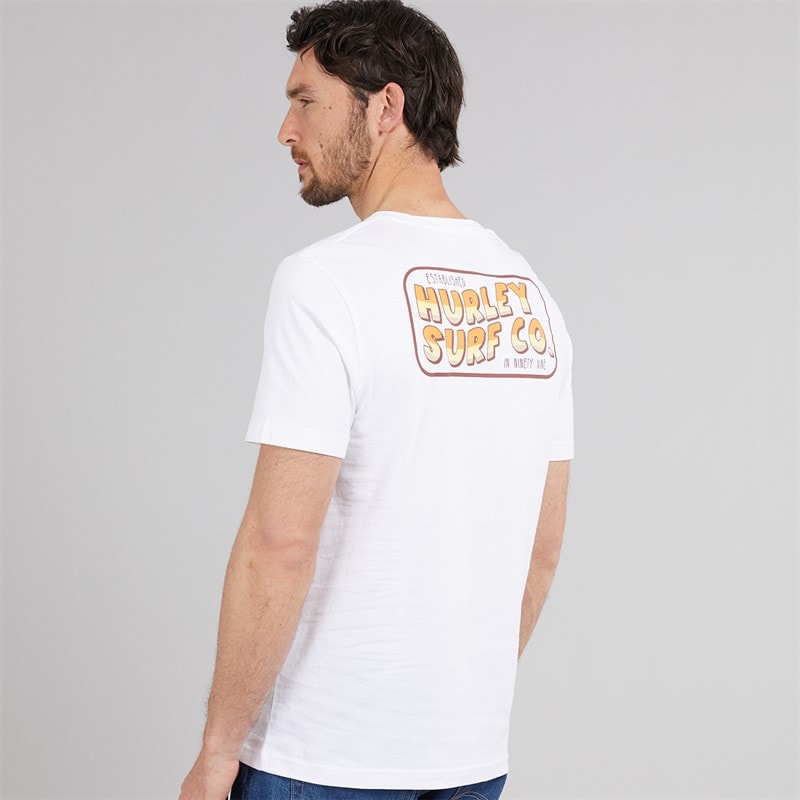 Hurley Herre Wild Rider Grafisk T-shirt White Traditional - Billede 3