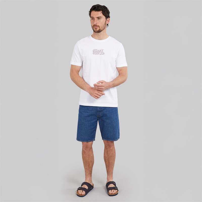 Hurley Herre Wild Rider Grafisk T-shirt White Traditional - Billede 4