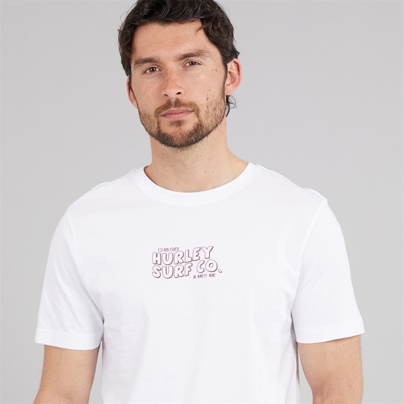Hurley Herre Wild Rider Grafisk T-shirt White Traditional - Billede 5