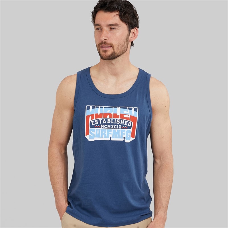 Hurley Herre Grafisk Vest Industrial Blue