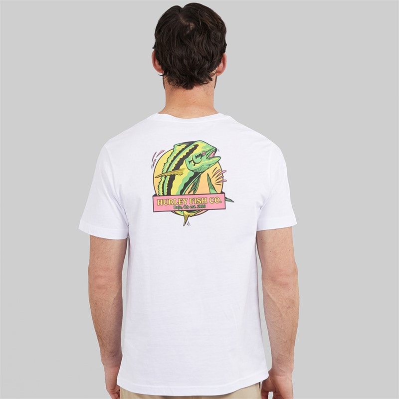 Hurley Herre Mahi Grafisk T-shirt White Traditional - Billede 3