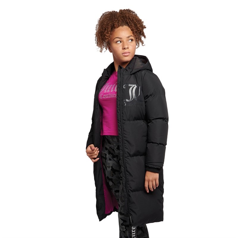 Juicy Couture Piger Lang Pufjakke Sort - Billede 3
