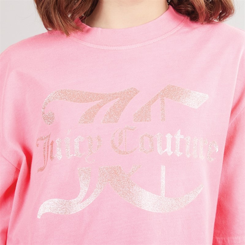 Juicy Couture Piger Jersey T-shirt og cykelshorts sæt Summer Neon Pink - Billede 3
