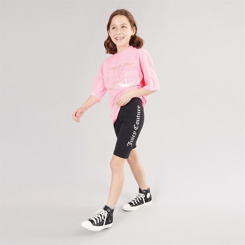 Juicy Couture Piger Jersey T-shirt og cykelshorts sæt Summer Neon Pink - Billede 4