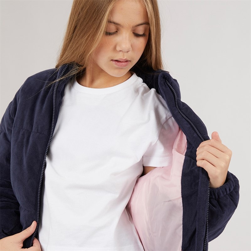 Juicy Couture Piger Velour Hættetrøje Pufferjakke Nattehimmel - Billede 3