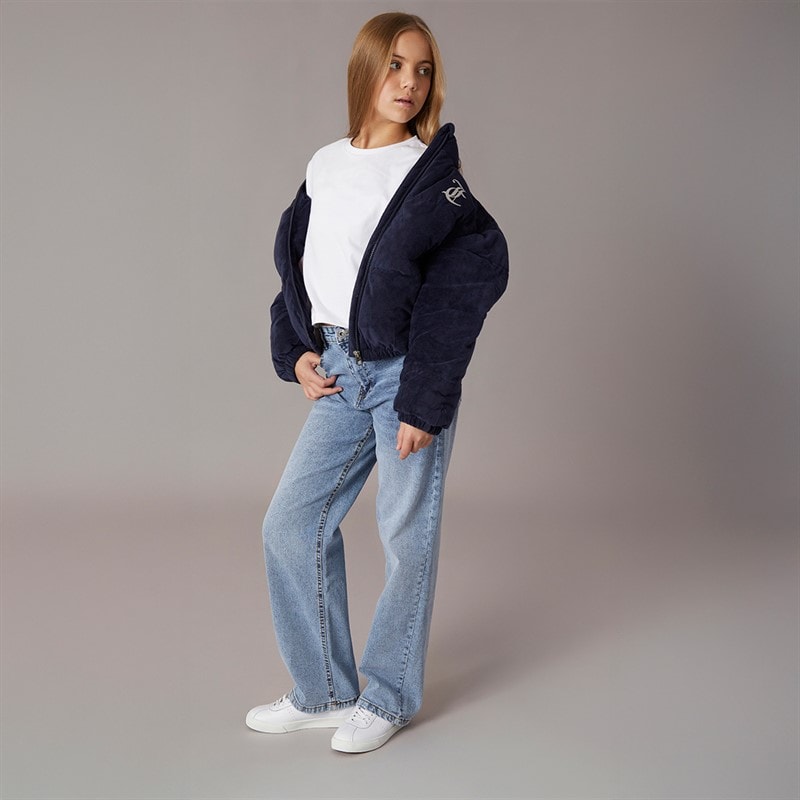 Juicy Couture Piger Velour Hættetrøje Pufferjakke Nattehimmel - Billede 4