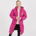 Juicy Couture Piger Lang Linie Pufferjakke Festival Fuchsia