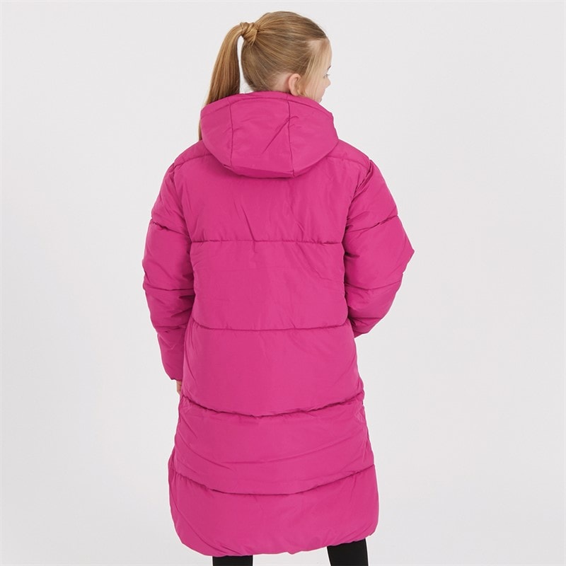 Juicy Couture Piger Lang Linie Pufferjakke Festival Fuchsia - Billede 2