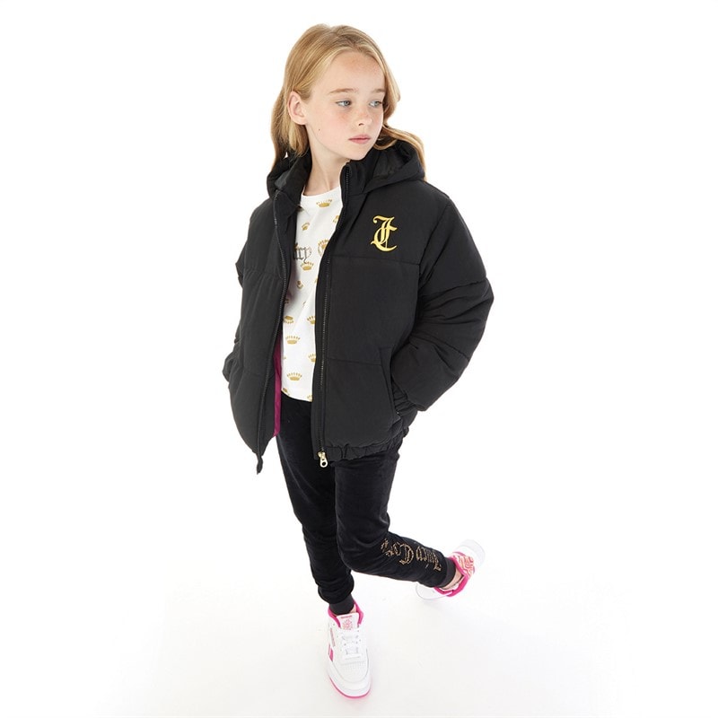 Juicy Couture Pigejakke med kort baffle Sort - Billede 3