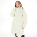 Juicy Couture Piger Lang Linie Puffer Jakke Vanilje Is