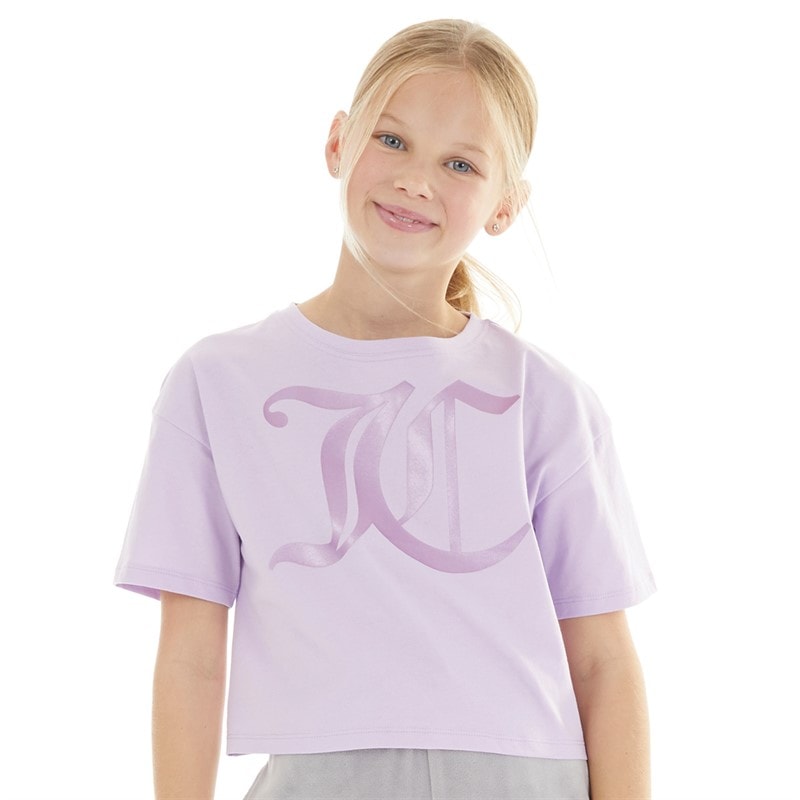 Juicy Couture Piger T-shirt med boksformet pasform Lavenula - Billede 1