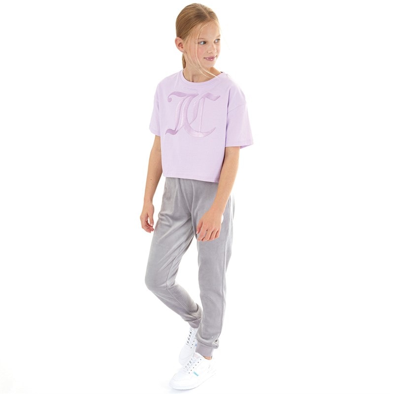 Juicy Couture Piger T-shirt med boksformet pasform Lavenula - Billede 4
