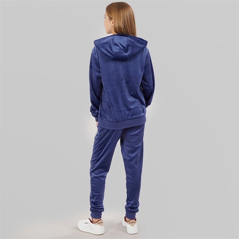 Juicy Couture Piger Velour Hjerte Logo Træningssæt Blå Print - Billede 2