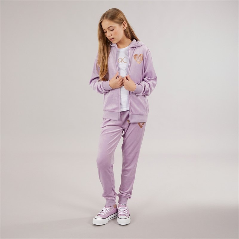Juicy Couture Piger Velour Træningsdragt Lavendel - Billede 4