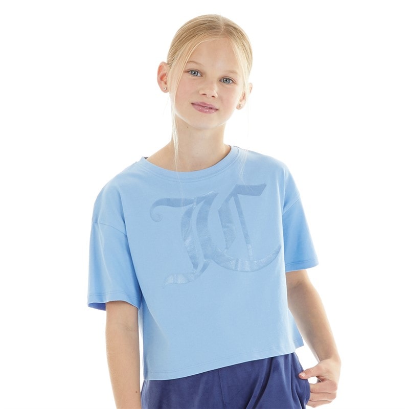 Juicy Couture Piger T-shirt Boxy i Tonen Della Robbia Blå