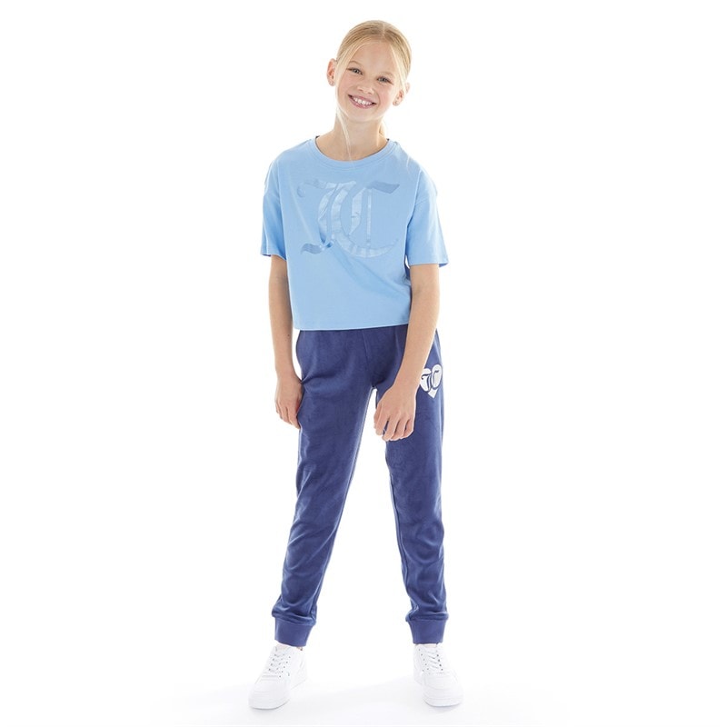 Juicy Couture Piger T-shirt Boxy i Tonen Della Robbia Blå - Billede 3